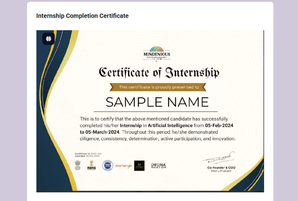 Screenshot 2025-06-14 123919 Kickstart Your Career with MINDENIOUS: A 2-Month Training & Internship Program